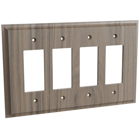 Designs Of Distinction Quad Levington Switch Plate - Walnut 01454003WL1
